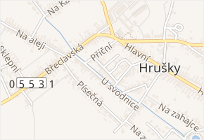 Úzká v obci Hrušky - mapa ulice