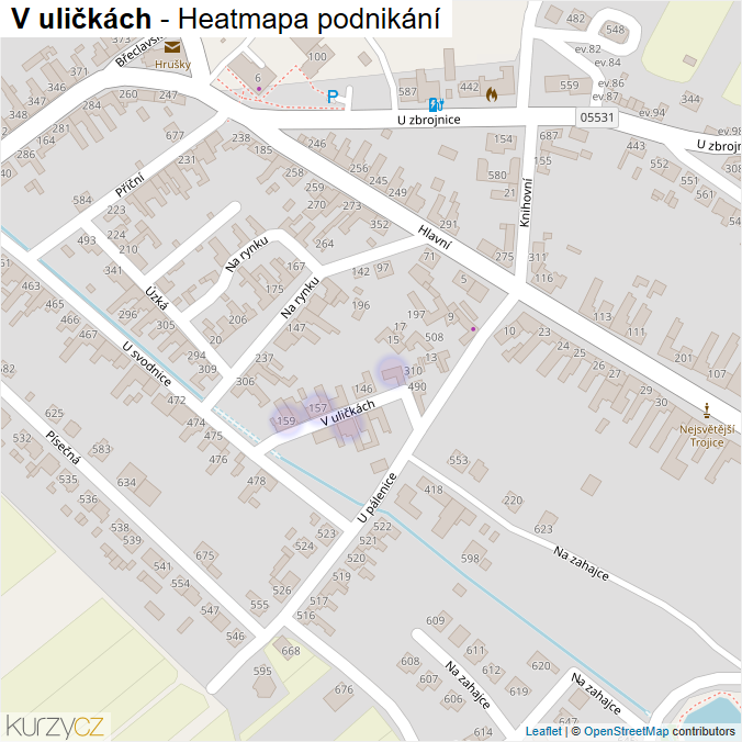 Mapa V uličkách - Firmy v ulici.