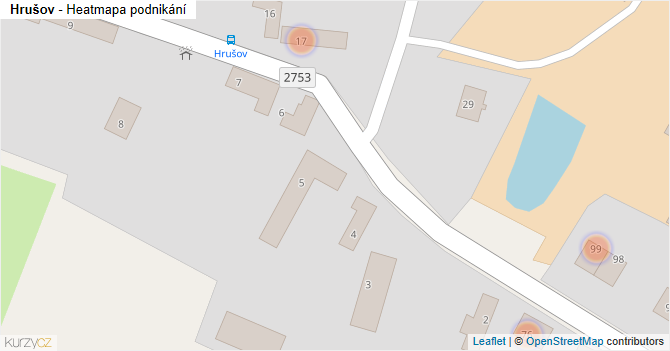 Hrušov - mapa podnikání