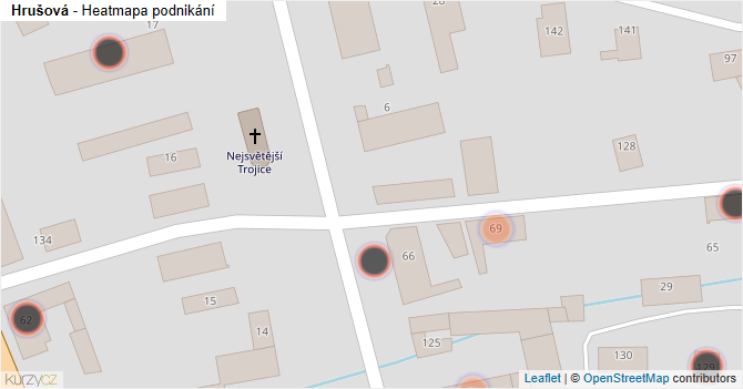 Hrušová - mapa podnikání