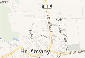 Lidická v obci Hrušovany nad Jevišovkou - mapa ulice