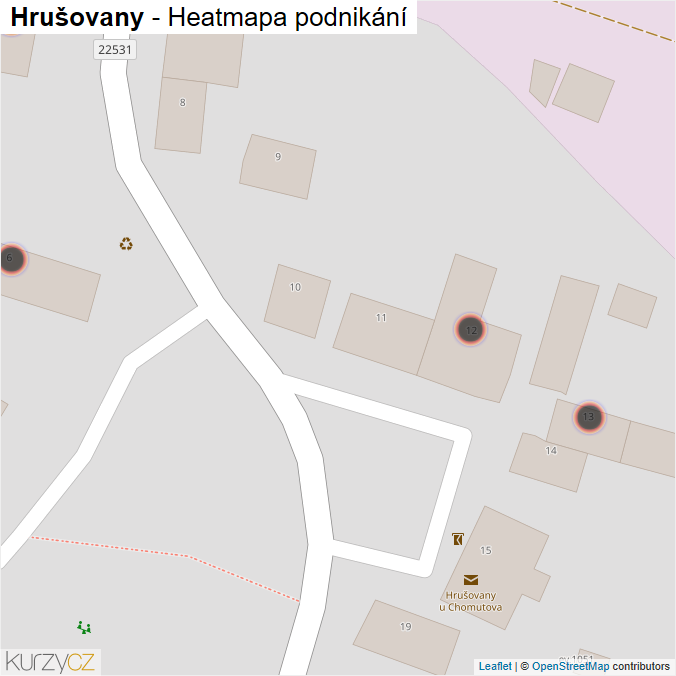 Mapa Hrušovany - Firmy v obci.