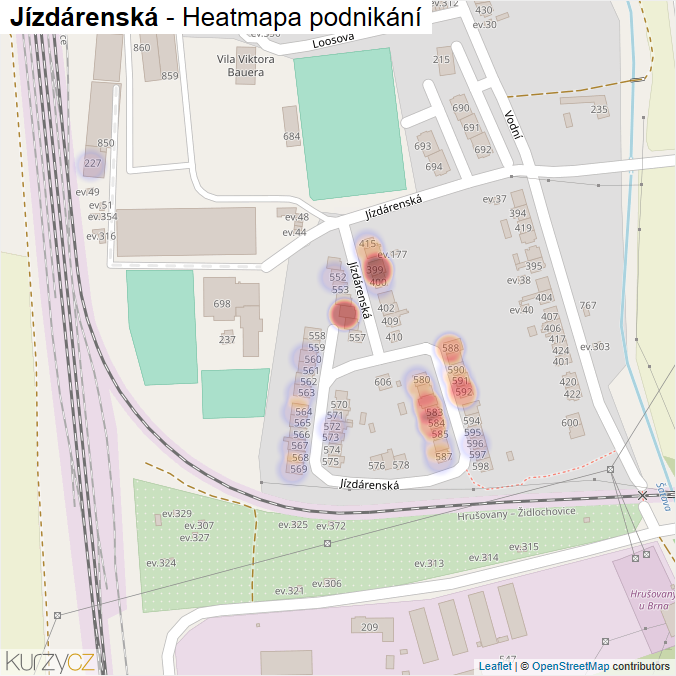 Mapa Jízdárenská - Firmy v ulici.