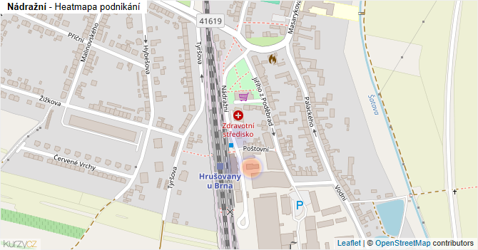 Nádražní - mapa podnikání