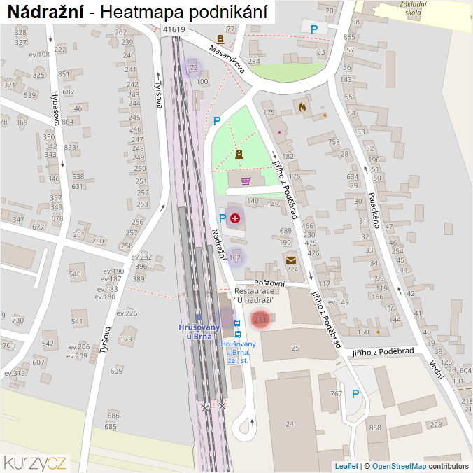 Mapa Nádražní - Firmy v ulici.