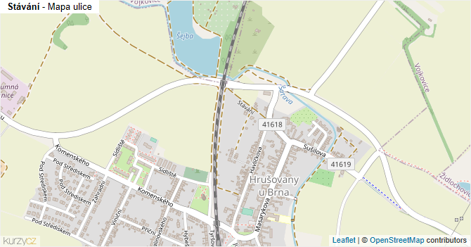 Stávání - mapa ulice