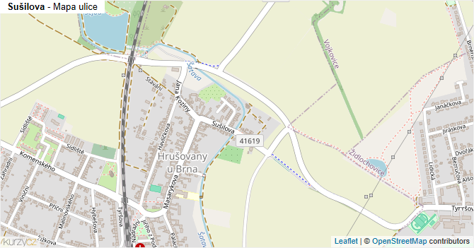 Sušilova - mapa ulice