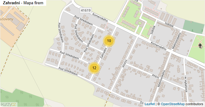 Zahradní - mapa firem