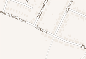 Žižkova v obci Hrušovany u Brna - mapa ulice