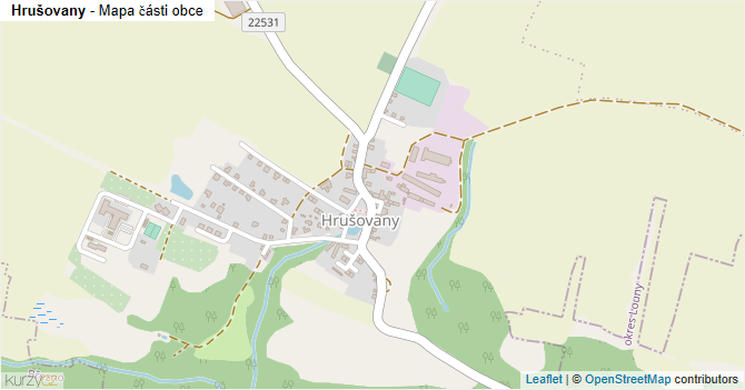 Hrušovany - mapa části obce
