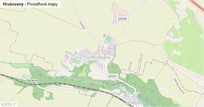 Hrušovany - záplavové mapy stoleté vody