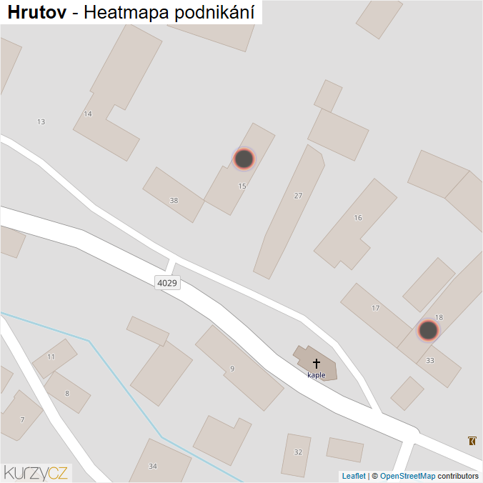Mapa Hrutov - Firmy v obci.