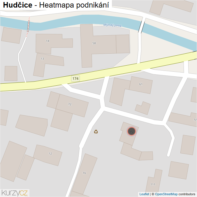 Mapa Hudčice - Firmy v obci.