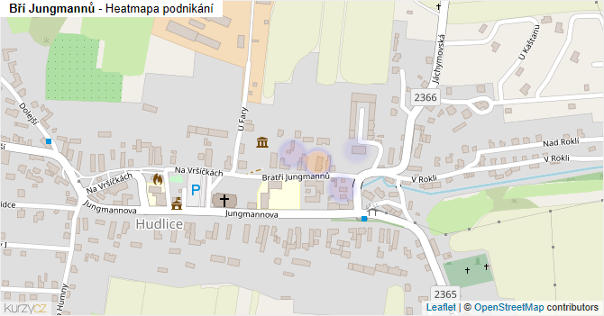 Bří Jungmannů - mapa podnikání