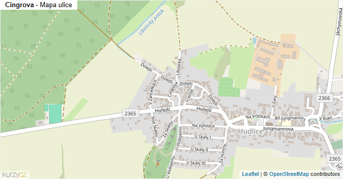 Cingrova - mapa ulice