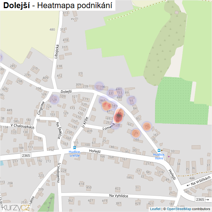 Mapa Dolejší - Firmy v ulici.