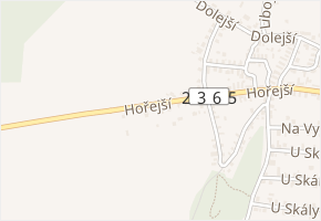 Hořejší v obci Hudlice - mapa ulice