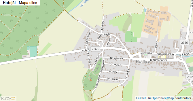 Hořejší - mapa ulice