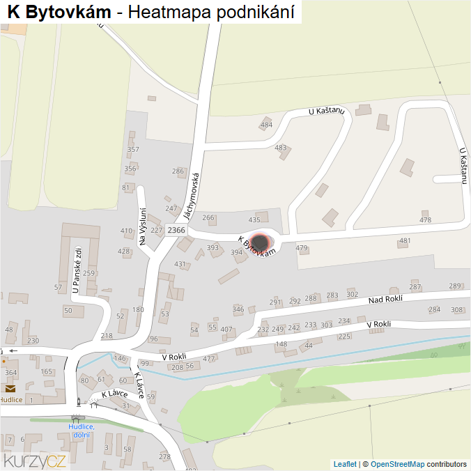 Mapa K Bytovkám - Firmy v ulici.