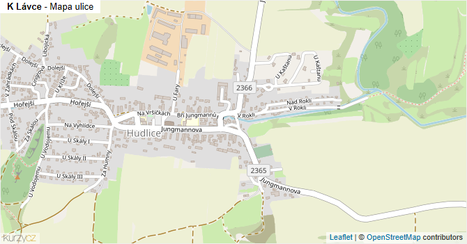 K Lávce - mapa ulice