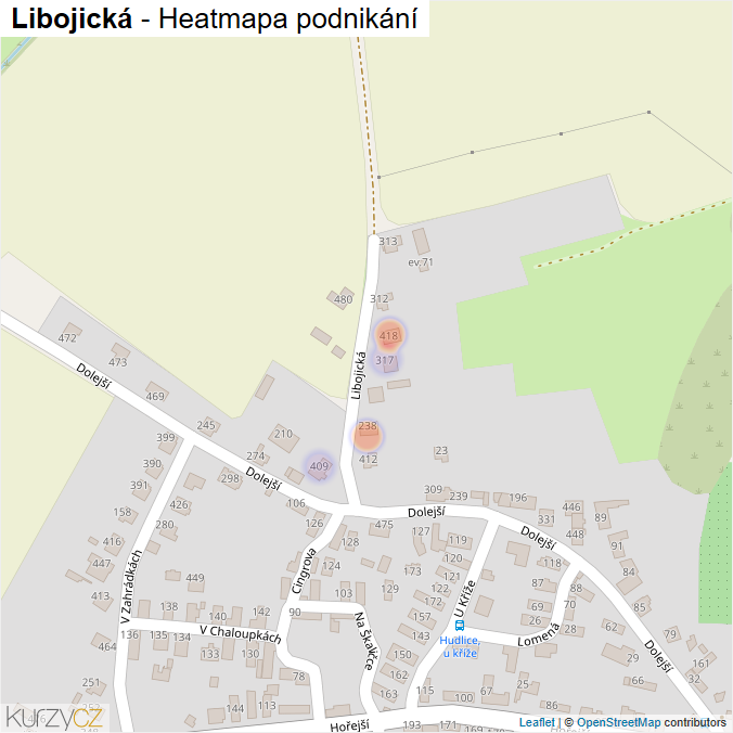 Mapa Libojická - Firmy v ulici.
