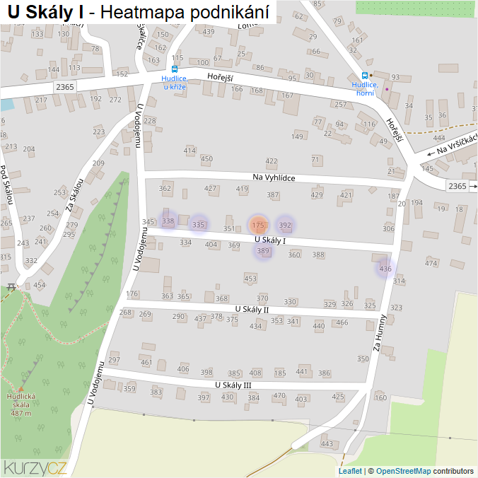 Mapa U Skály I - Firmy v ulici.