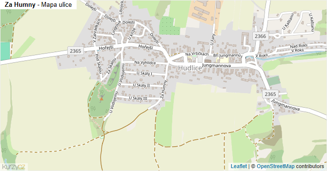 Za Humny - mapa ulice