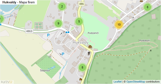 Hukvaldy - mapa firem