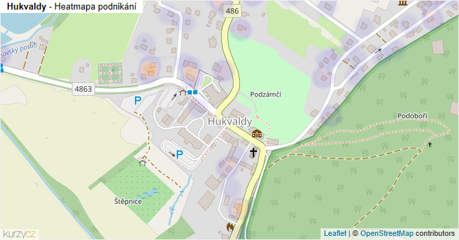 Hukvaldy - mapa podnikání