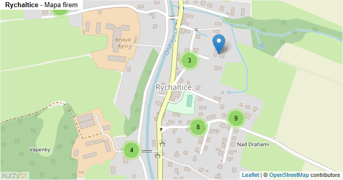 Rychaltice - mapa firem