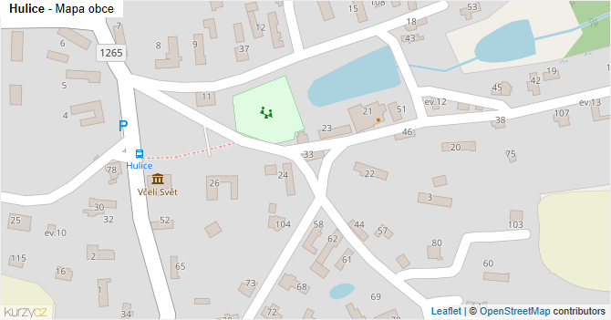 Hulice - mapa obce
