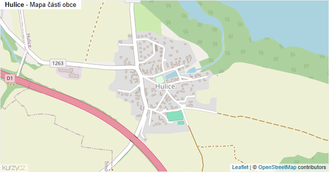 Hulice - mapa části obce