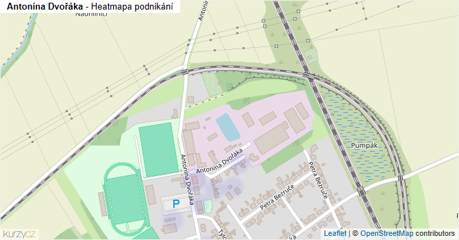 Antonína Dvořáka - mapa podnikání