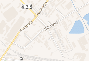 Bílanská v obci Hulín - mapa ulice