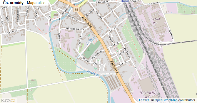 Čs. armády - mapa ulice