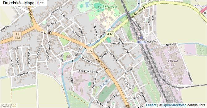 Dukelská - mapa ulice
