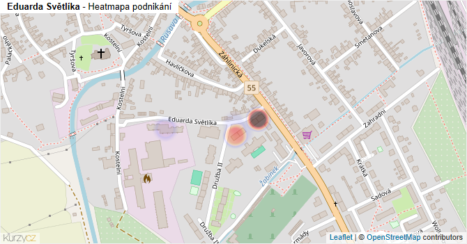 Eduarda Světlíka - mapa podnikání