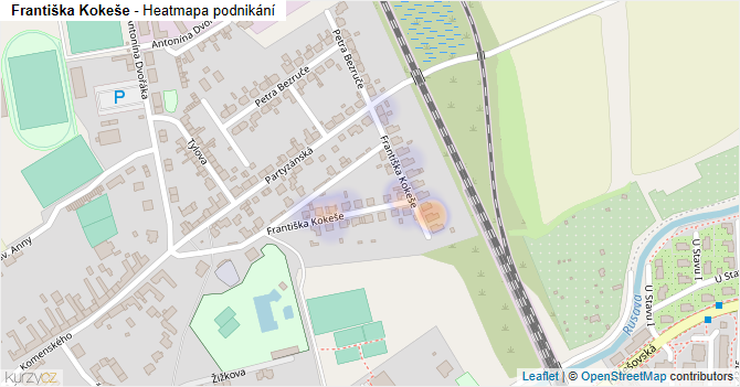 Františka Kokeše - mapa podnikání