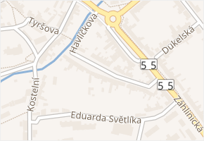 Havlíčkova v obci Hulín - mapa ulice