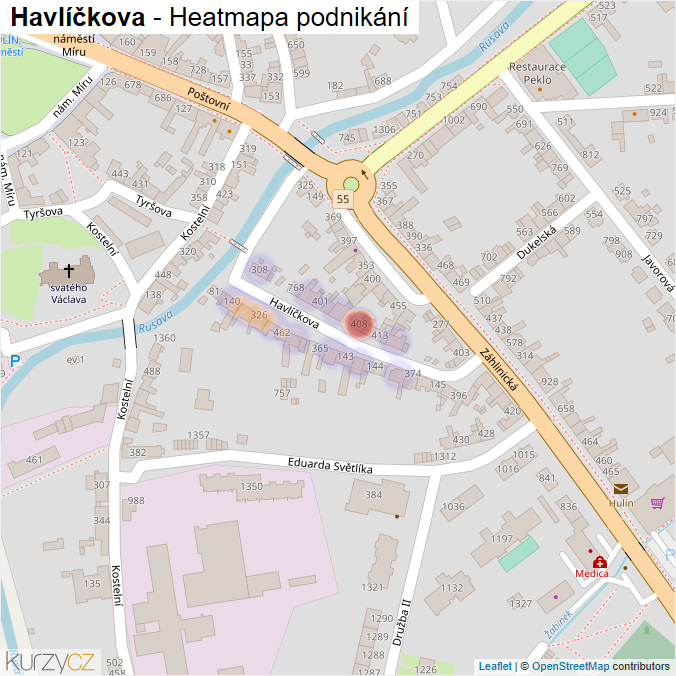 Mapa Havlíčkova - Firmy v ulici.