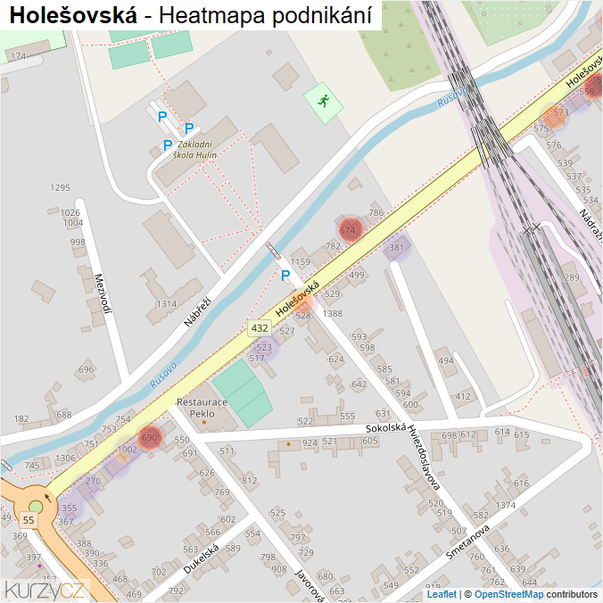 Mapa Holešovská - Firmy v ulici.