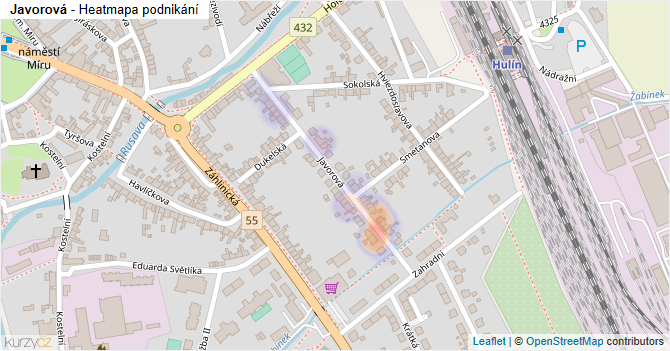 Javorová - mapa podnikání