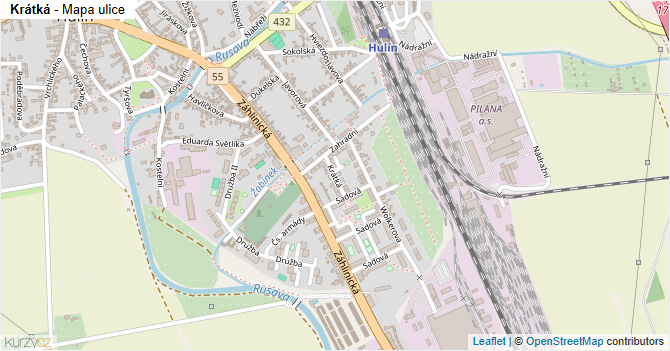 Krátká - mapa ulice