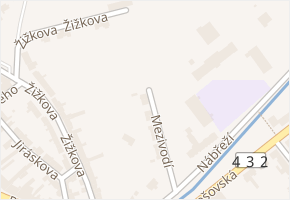 Mezivodí v obci Hulín - mapa ulice