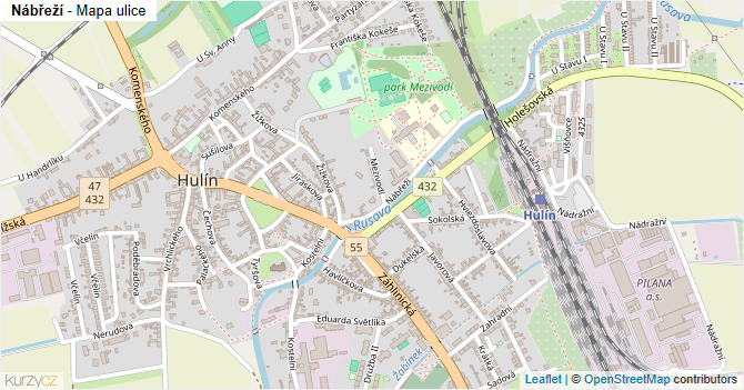 Nábřeží - mapa ulice