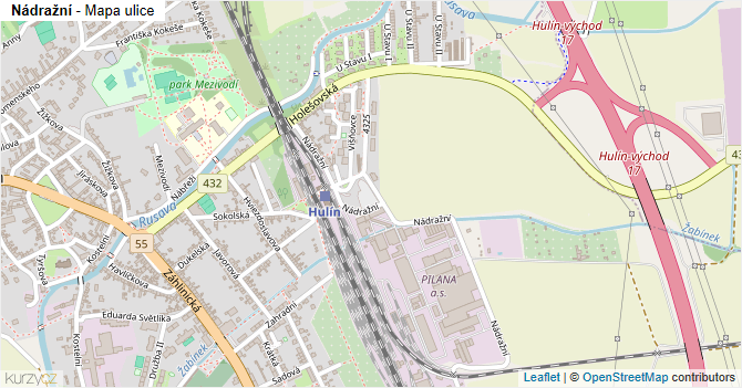 Nádražní - mapa ulice
