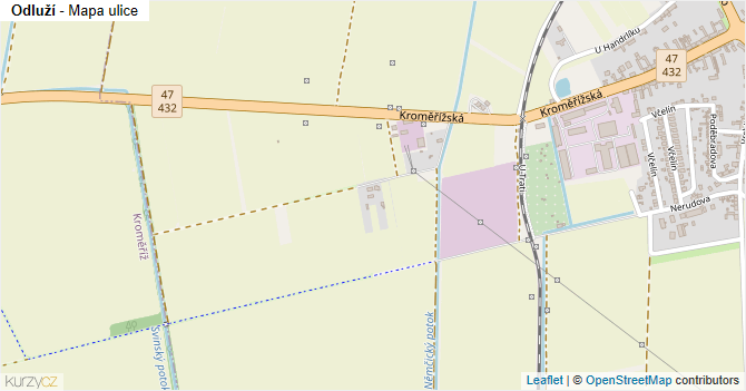 Odluží - mapa ulice