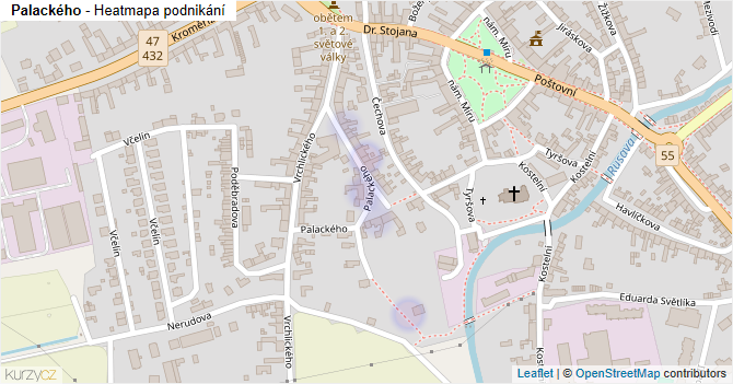Palackého - mapa podnikání