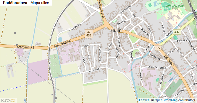 Poděbradova - mapa ulice