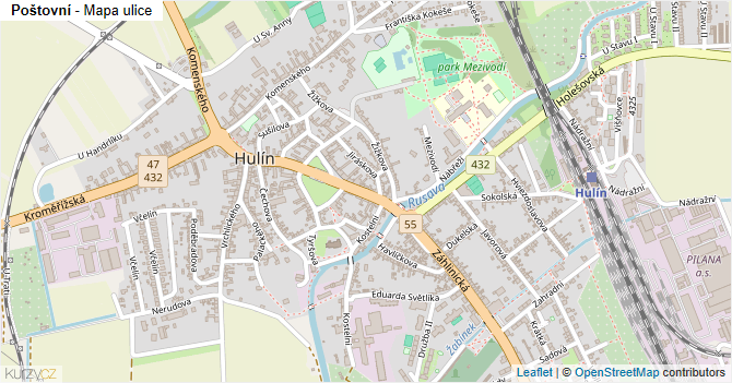 Poštovní - mapa ulice